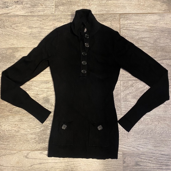 PattyBoutik Black Button Sweater - Small - Picture 1 of 9